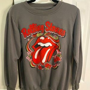 gray rolling stones sweatshirt , size small